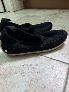 rag & bone Black Suede Moccasin Slip-Ons